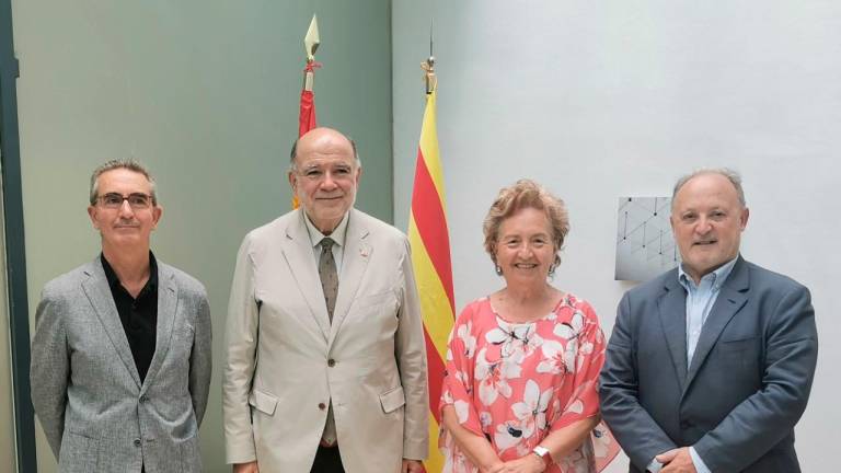 Los 4 dirigentes en la reunión para acordar las medidas. FOTO: Cámara de Tarragona