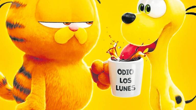 Garfield y Odie, en un fotograma de esta película de animación. foto: sony pictures