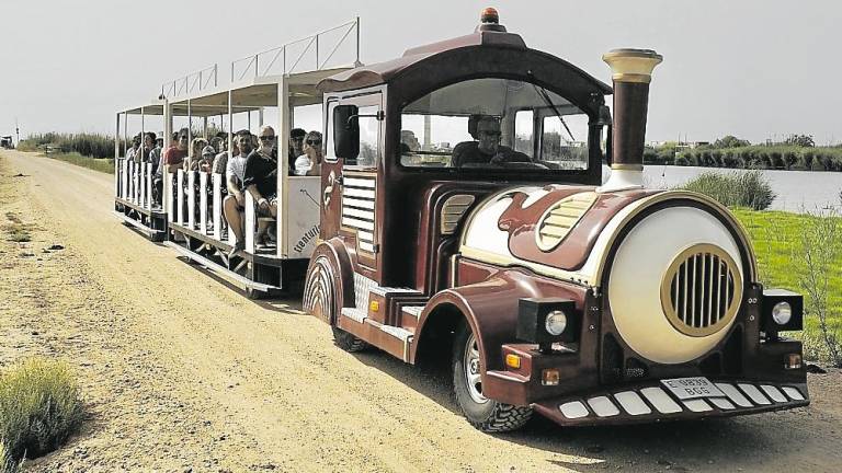 Tren turístic que va transportar als visitants. Foto: Joan Revillas