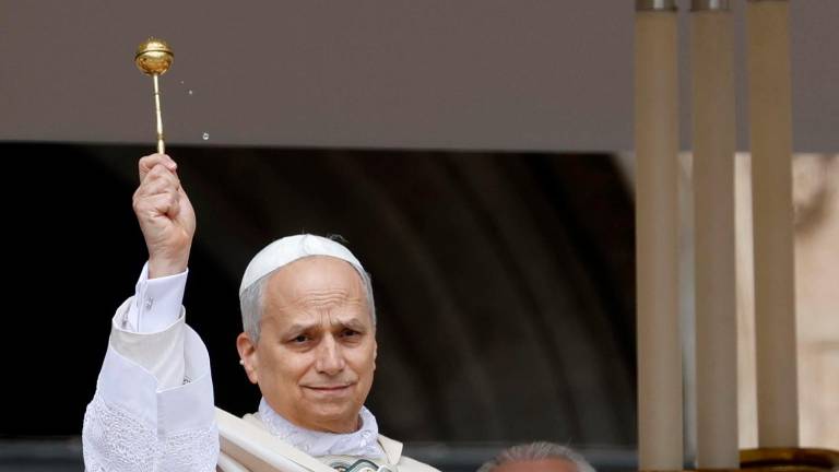 El papa León XIV, este domingo en la misa de inicio de pontificado. Foto: EFE