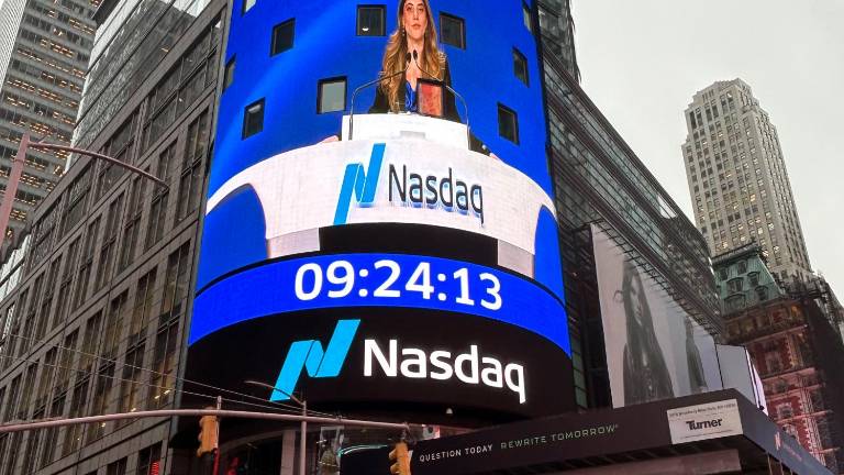 La sede de Nasdaq este jueves, en Times Square, Nueva York. Foto: EFE