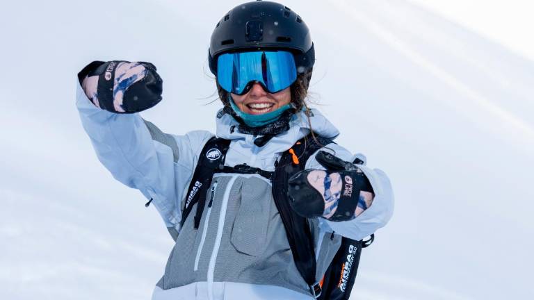 Núria Castán disfruta de la vida y el snow tras sufrir un grave accidente el año pasado. foto: cedida