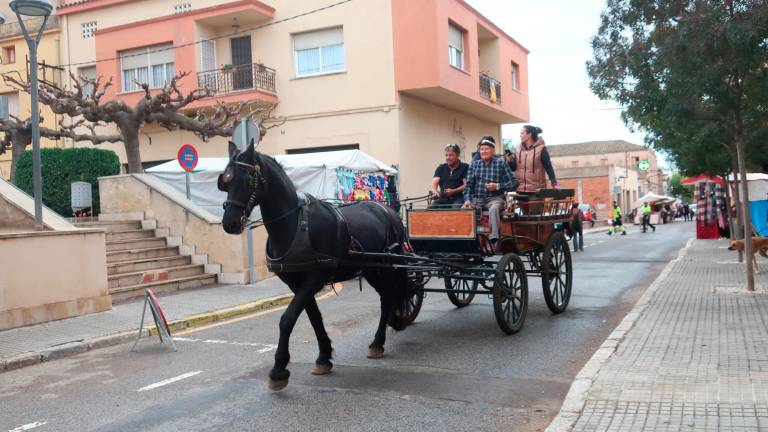 Durant tota la jornada els visitants van poder fer passejades en un carro del 1900. foto: Roser Urgell