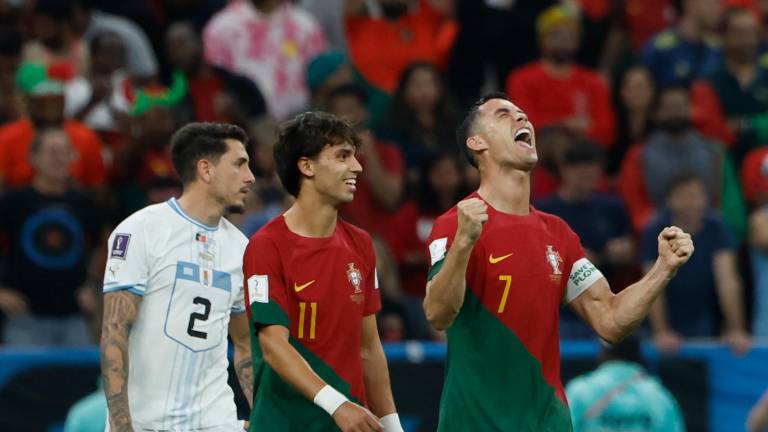 Cristiano celebra el primer gol de su selección ante Uruguay. FOTO: EFE