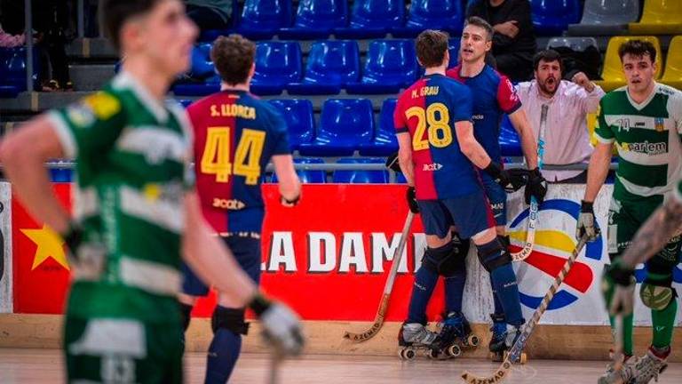 Matias Pascual celebra uno de los tres goles conseguidos ante el Calafell. Foto: FC Barcelona
