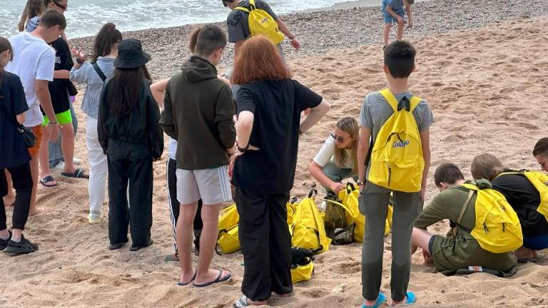 Los niños y niñas ucranianos durante una actividad en Pineda de Mar. Foto: Cedida