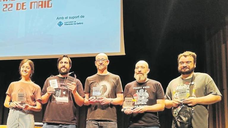 Tots els premiats, en la Convenció Catalana de Ciència-Ficció i Fantasia. Foto: cedida