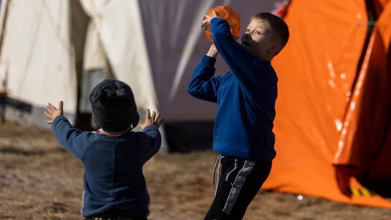 Niños en un campamento de refugiados. FOTO: EFE