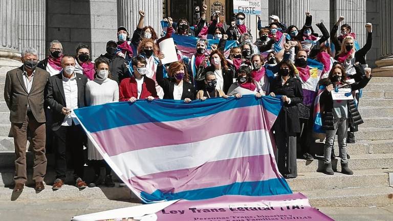 Reivindicación del colectivo trans frente a las puertas del Congreso, en una imagen de archivo.  foto: aCN