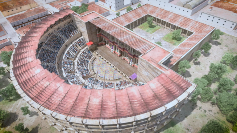 Recreación virtual de un teatro romano, como el que tuvo Tarraco en su época de esplendor. FOTO: Imageen