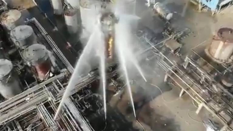 Imagen del proceso de refrigeración tras la explosión del 14 de enero de 2020. Foto: Mossos d’Esquadra