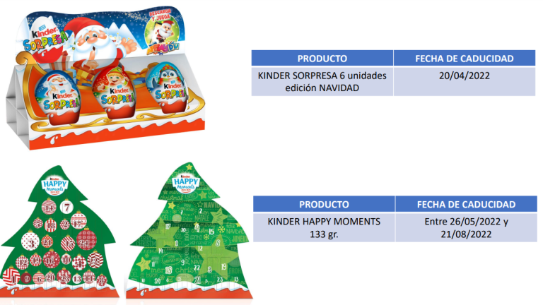 Imagen de archivo de varios productos de Kinder. Foto: Kinder