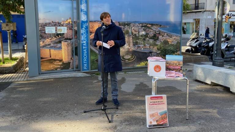 El conseller de Comerç, Dídac Nadal, en la presentación de la campaña. Foto cedida: Blai Brull