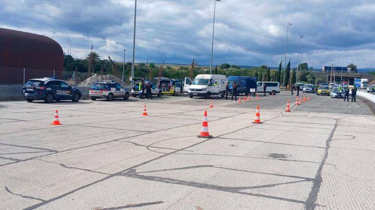 Imagen del dispositivo de este pasado lunes en la AP-7 en Vila-seca. Foto: Mossos d’Esquadra