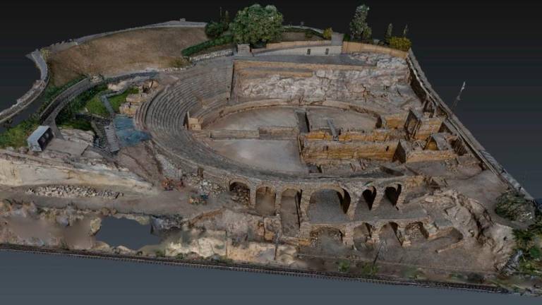Levantamiento topográfico en 3D del complejo del Amfiteatre. Foto: Cedida