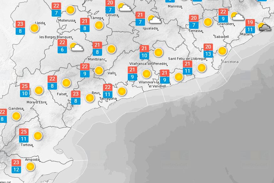 Previsió del temps. Foto: Meteocat