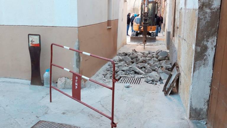 Inici dels treballs de millora de la via pública al call jueu de la ciutat. Foto: Ajuntament de Tortosa