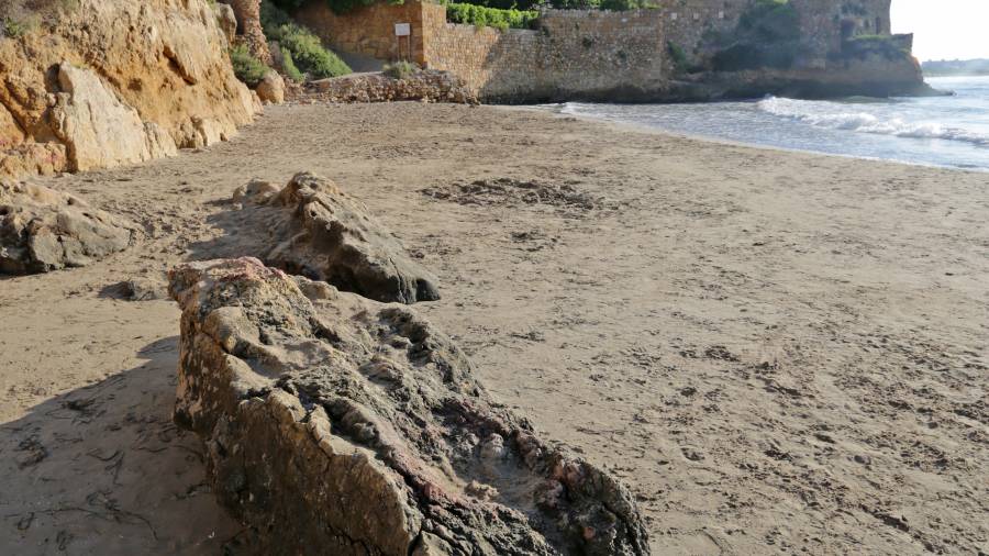 Vista del Castell de Tamarit desde Cala Jovera, la &uacute;nica playa premiada de Tarragona. Foto: Llu&iacute;s mili&aacute;n/DT