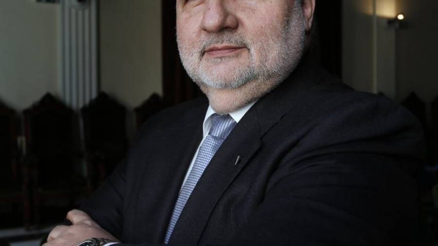 Josep A.Planell, rector de la UOC, ayer en el ayuntamiento. Foto: pere ferré