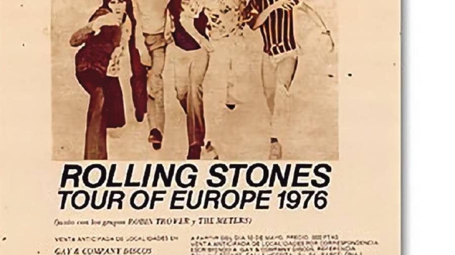 El cartel del concierto de los Rolling que se iba a celebrar en Cambrils en 1976.