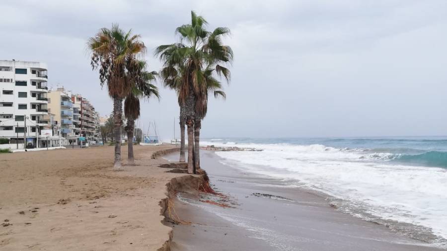 Los efectos del temporal en la playa.