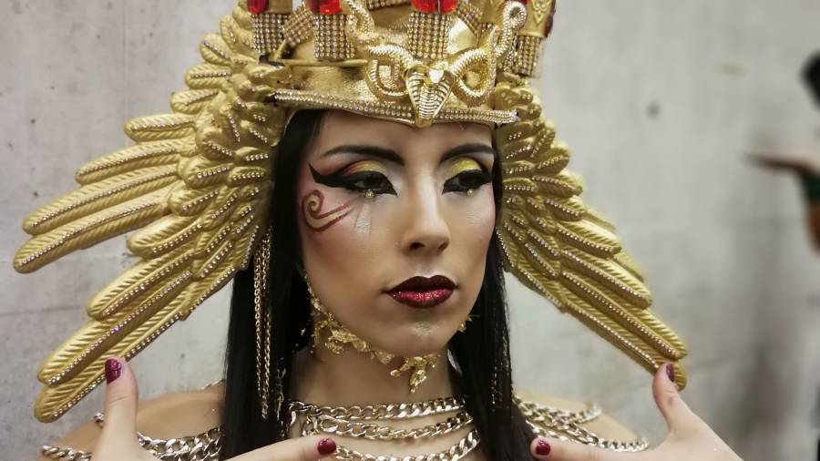 Alexandra Alca&ntilde;iz se impuso en maquillaje facial con una propuesta basada en Egipto.
