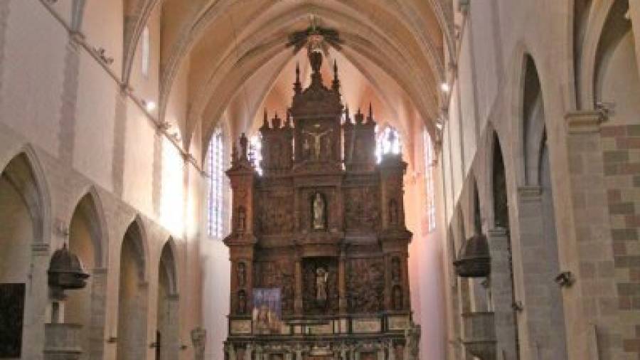 Imatge d´arxiu de l´interior de l´església de Sant Joan Baptista de Valls, que fou construïda entre el 1553 i el 1568. Foto: DT