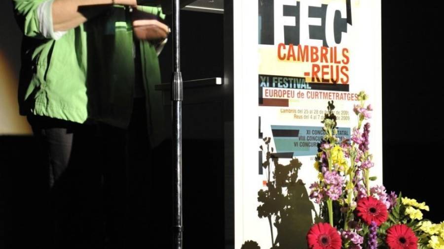 La actriz Mercè Sampietro, en la presentación de un corto en una de las ediciones celebradas en Cambrils. Foto: DT