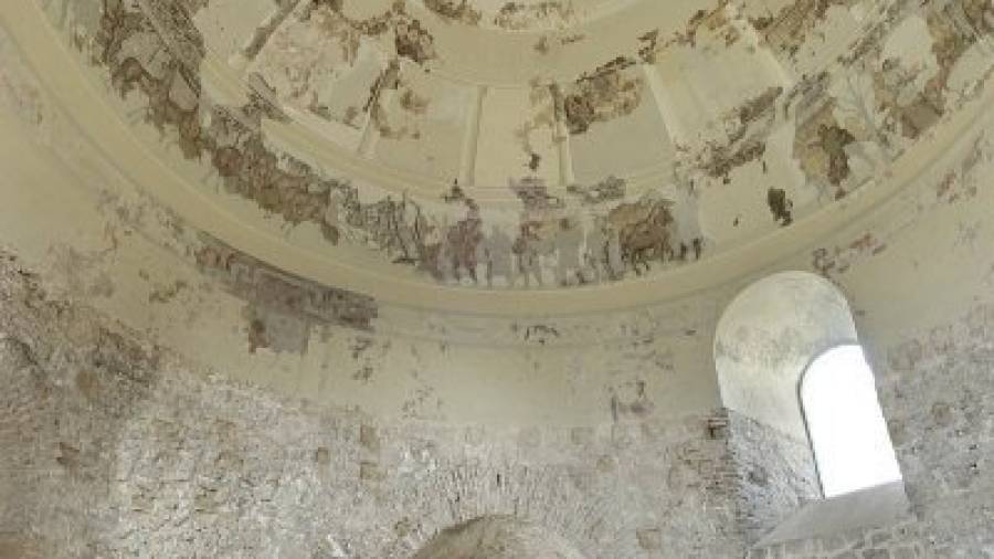 Imatge de la sala circular, on es poden apreciar les restes que es conserven de la decoració. Foto: Cedida-MNA