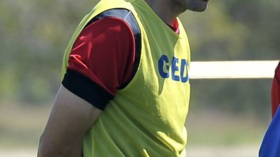 Marc Sellarès, durante un entrenamiento del CF Reus. Foto: Alfredo González