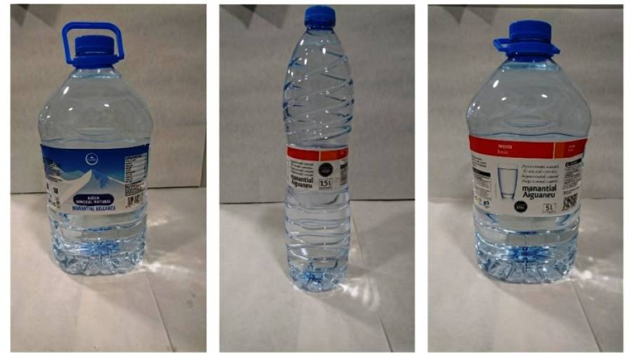 Imagen de algunas de las botellas del lote afectado. Cedida