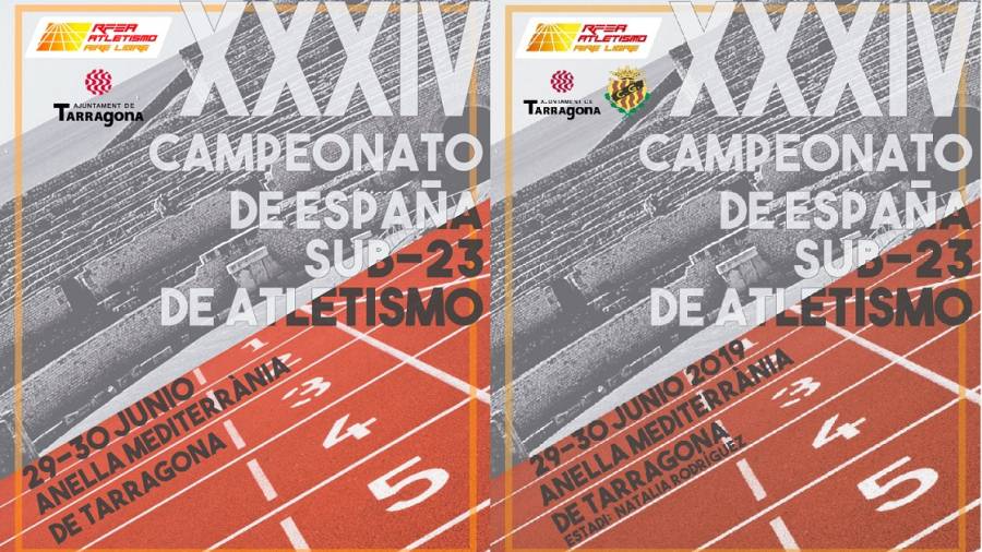 A la izquierda el cartel que est&aacute; colgado en la web de la Federaci&oacute;n Espa&ntilde;ola deAtletismo; a la derecha, el que se ha publicitado en Tarragona.