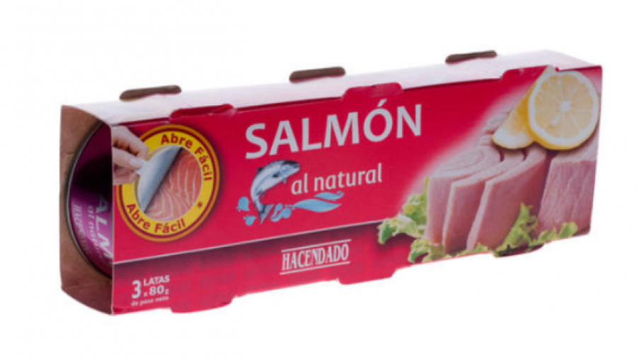 Imagen del salmón en lata de Mercadona. Cedida
