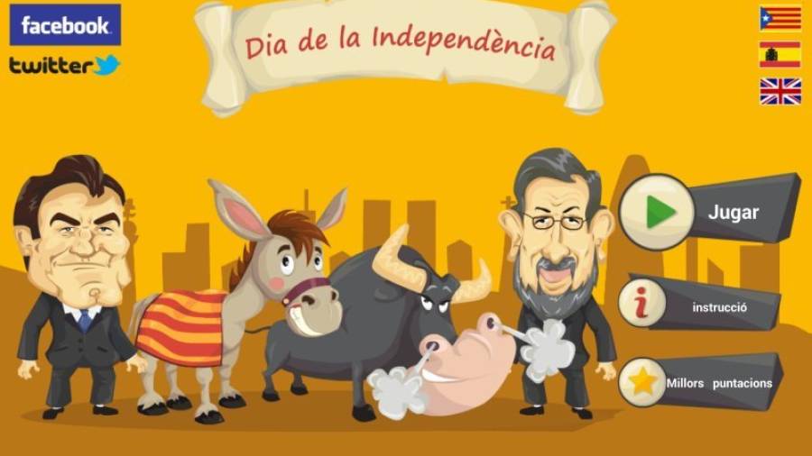 En la pantalla principal aparecen Artur Mas y Mariano Rajoy caricaturizados. Foto: Cedida