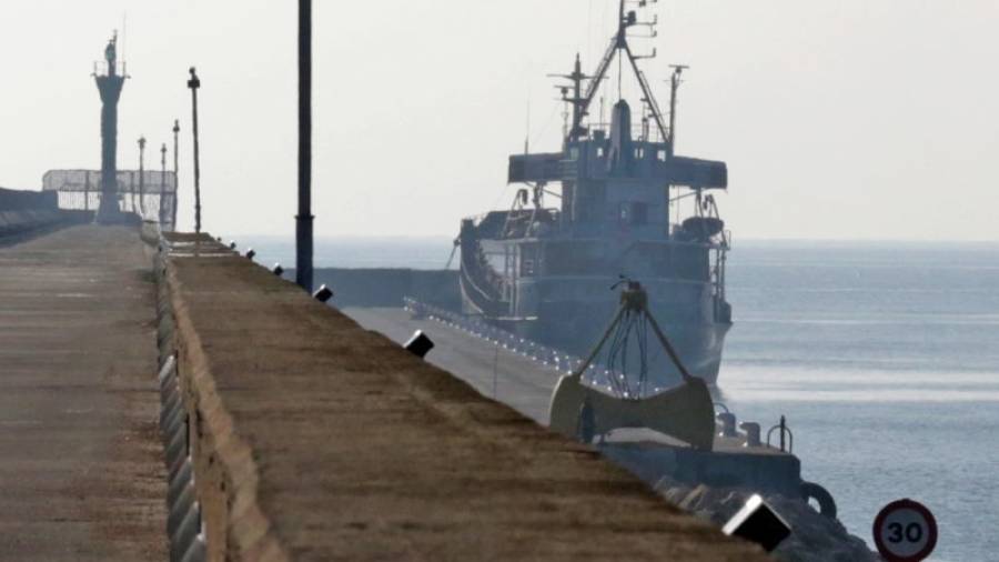 El mercante, de más de 30 años, está amarrado en el puerto desde el día 4 de diciembre.Foto: lluís milián