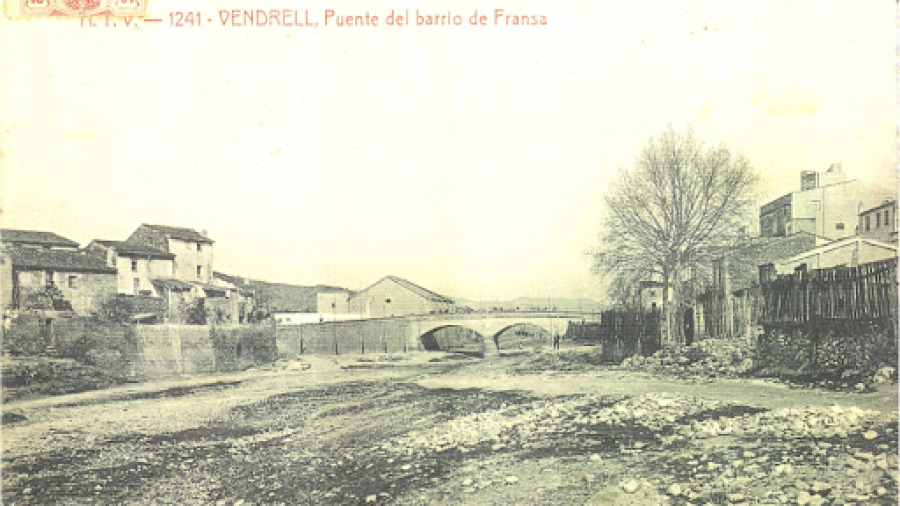 Imagen histórica del puente de França de El Vendrell.