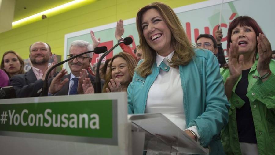 La socialista Susana Díaz revalida en las urnas la presidencia andaluza. Foto. EFE