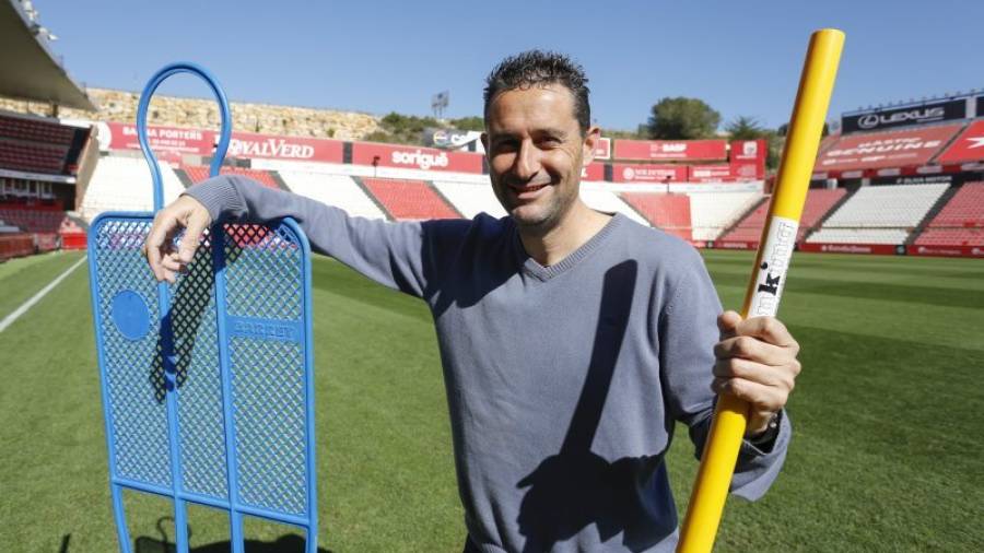 Jordi Abella no dejó de trabajar ni en la jornada de descanso extra que Merino dio a sus jugadores tras la victoria ante el Córdoba. Foto: Pere Ferré