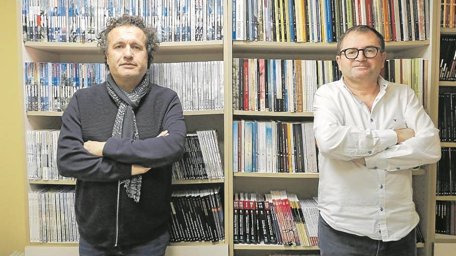 Des de l’esquerra, els editors Jordi Ferré i Josep Maria Olivé. Foto: Pere Ferré