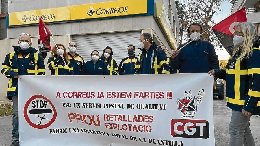 Momento de una de la protestas de empleados de Correos. FOTO: CEDIDA