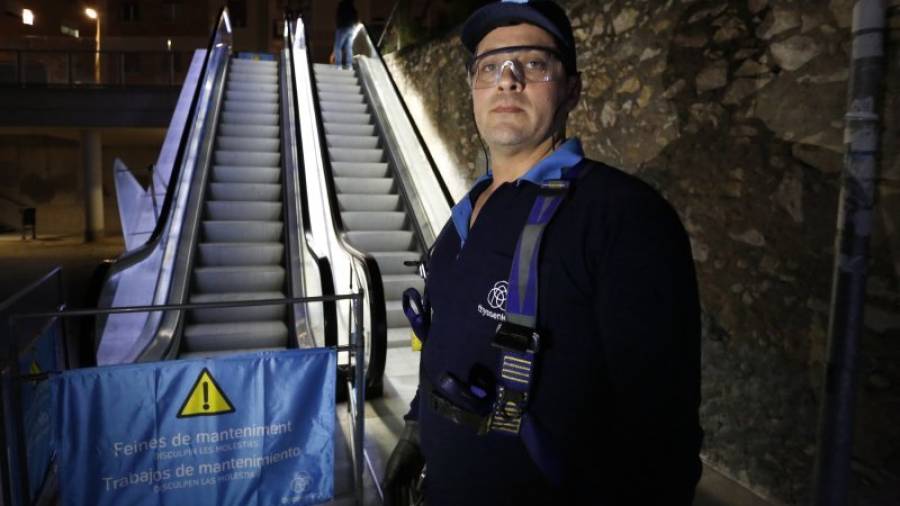 Juan Cruz, trabajando en las Cent Escales de Tarragona. Foto: Pere Ferré