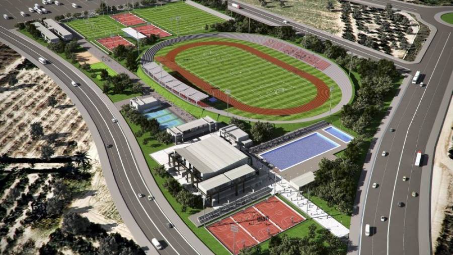 Imagen virtual de la futura ciudad deportiva municipal proyectada por el Ayuntamiento de Salou. Foto: Cedida