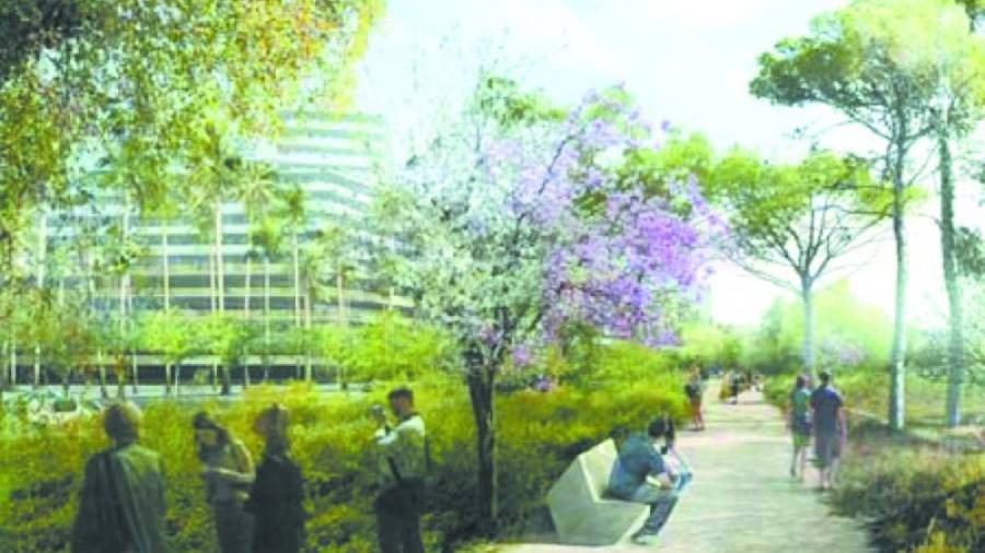 Imagen virtual del futuro parque urbano previsto en el Plan Director Urbanístico del Centre Recreatiu i Turístic de Salou y Vila-seca. Foto: generalitat