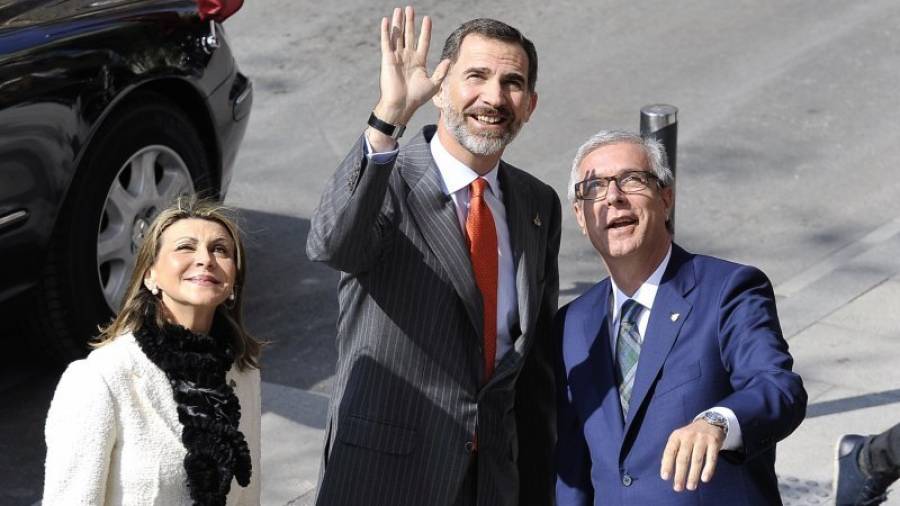 El Rei Felipe VI, junto con el alcalde de Tarragona. Josep Félix Ballesteros. Foto: Alfredo González
