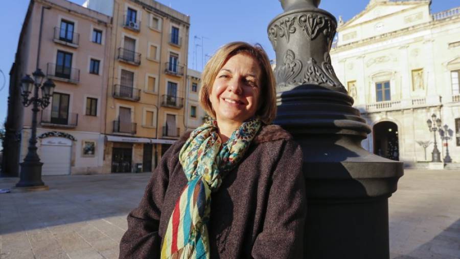 Arga Sentís en la Plaça de la Font, antes de la entrevista que concedió al 'Diari de Tarragona'. Foto: Pere Ferré