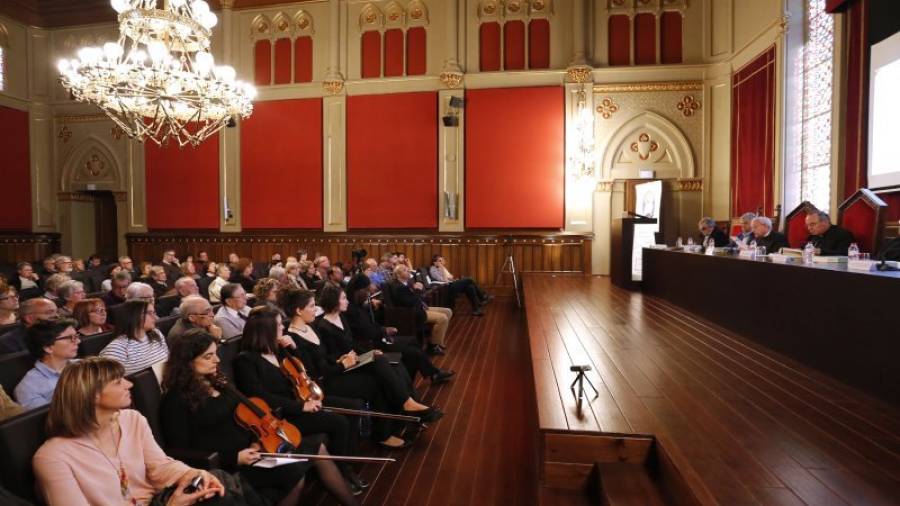 Imagen de la presentación, ayer, del Catàleg. El acto tuvo lugar en El Seminari. Foto: Pere Ferré