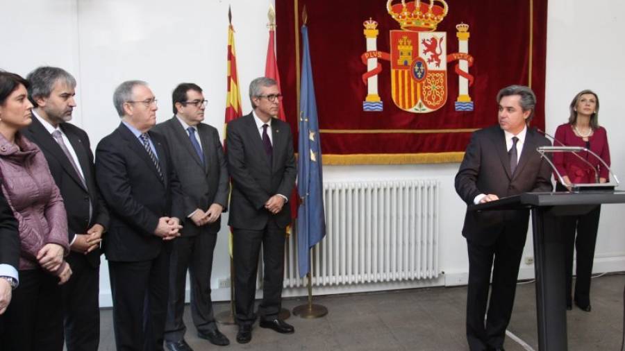 Imagen de la primera toma de posesión de Jordi Sierra como subdelegado del Gobierno Central, el 10 de febrero de 2012. Foto: Lluís Milián