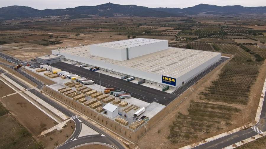 Foto aérea de Ikea Valls 2, la ampliación del centro logístico de la multinacional sueca en Valls. FOTO: IKEA