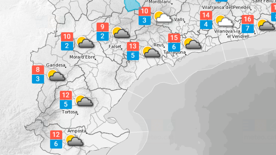 El Temps a Tarragona: Núvols durant tot el dia