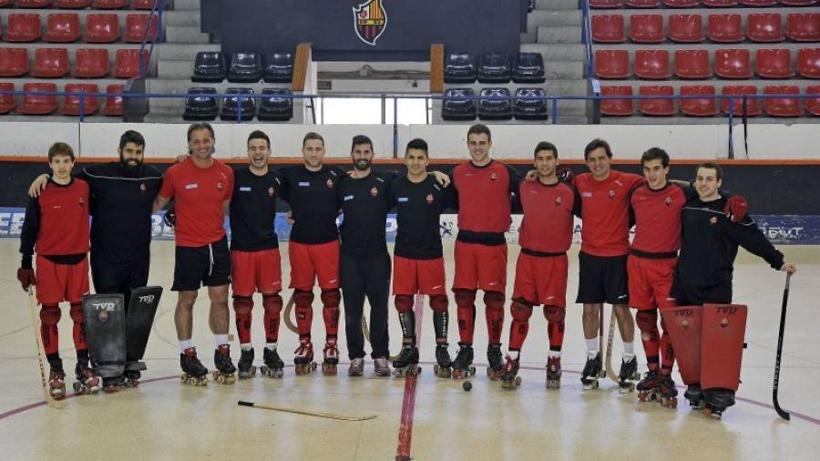 Los jugadores del Reus posaron para el Diari antes del entrenamiento del jueves. Foto: Alfredo González